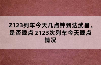 Z123列车今天几点钟到达武昌。是否晚点 z123次列车今天晚点情况